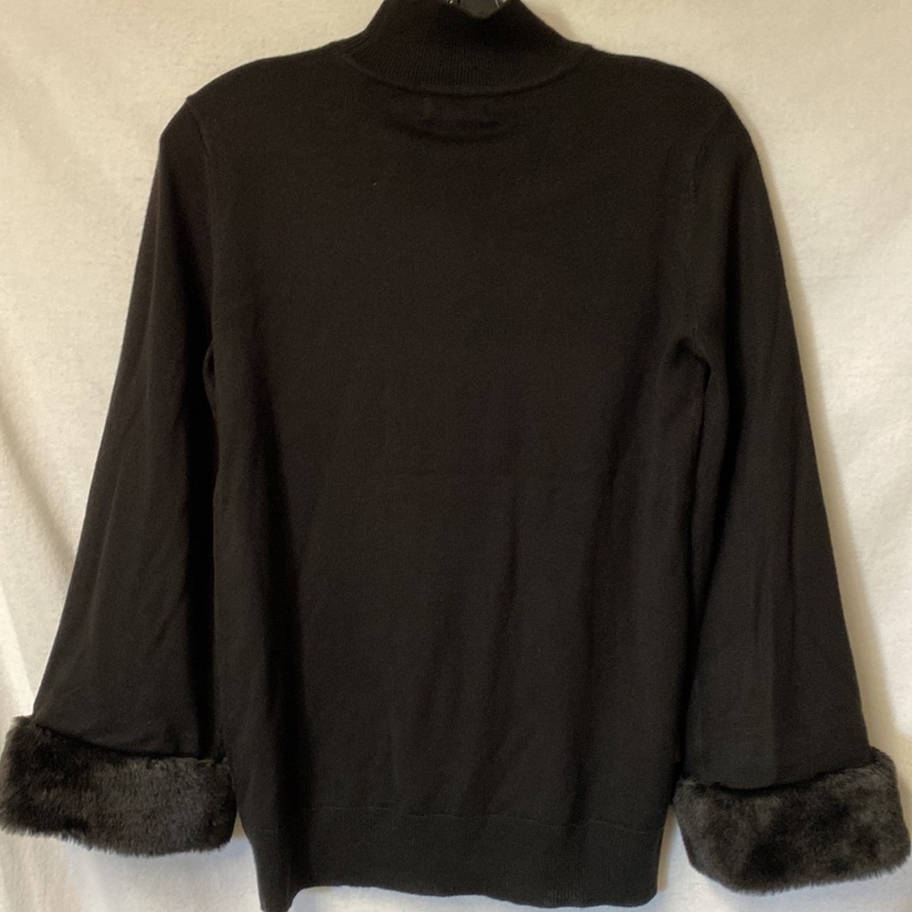 New W/Tags Calvin Klein Sweater With Fur Trimmed … - image 2